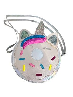 NWT Cat & Jack Unicorn Donut Crossbody Bag  Glitter Holographic Whimsical Kitsch